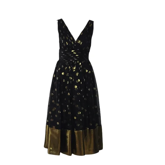 green emerald velvet dress Marchesa Notte - Black & Gold Cheetah Print Silk Dress Sz 6